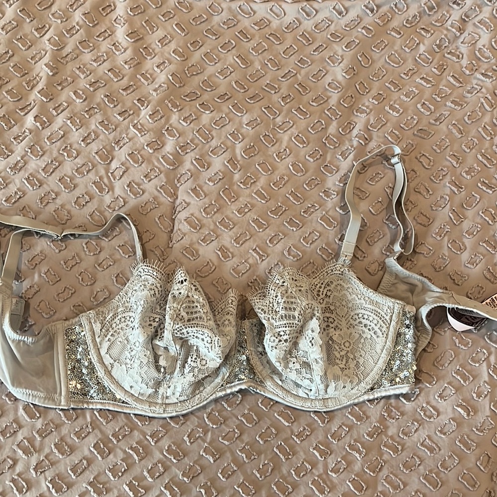 Silver and grey bra